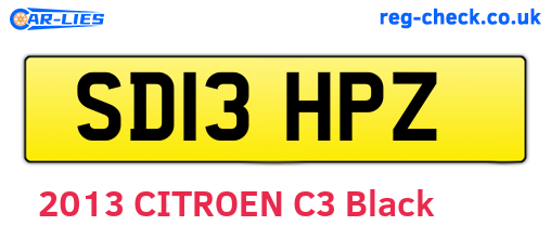 SD13HPZ are the vehicle registration plates.