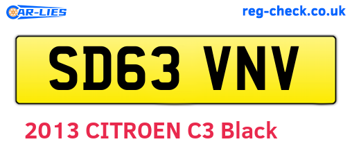 SD63VNV are the vehicle registration plates.