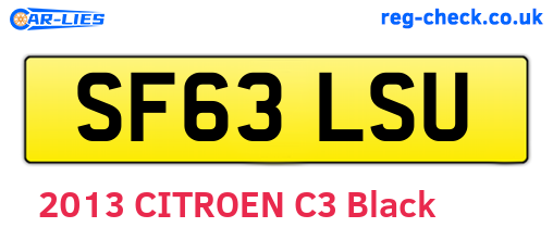 SF63LSU are the vehicle registration plates.
