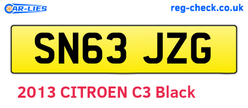 SN63JZG are the vehicle registration plates.