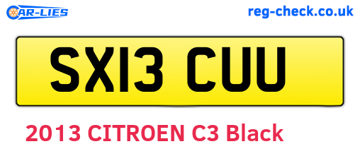 SX13CUU are the vehicle registration plates.