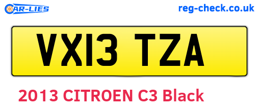 VX13TZA are the vehicle registration plates.