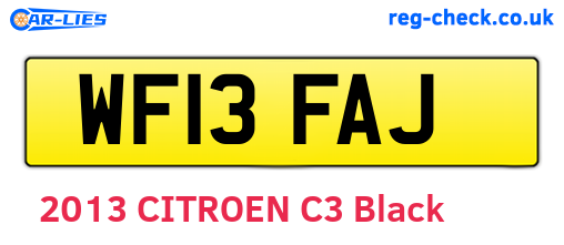 WF13FAJ are the vehicle registration plates.
