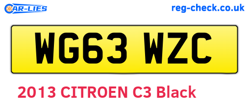WG63WZC are the vehicle registration plates.