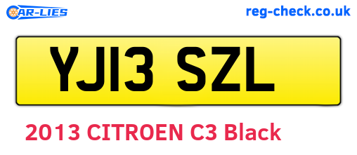 YJ13SZL are the vehicle registration plates.