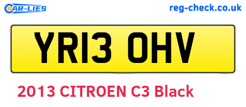 YR13OHV are the vehicle registration plates.