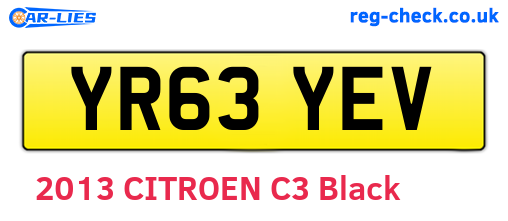 YR63YEV are the vehicle registration plates.