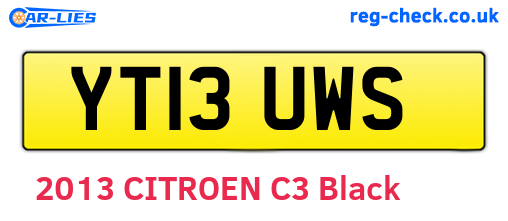 YT13UWS are the vehicle registration plates.