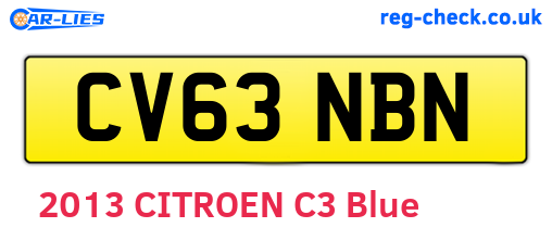 CV63NBN are the vehicle registration plates.