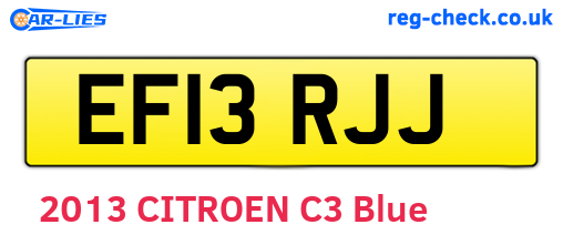 EF13RJJ are the vehicle registration plates.