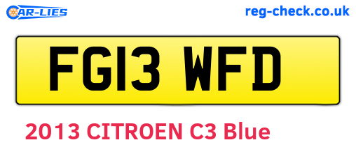 FG13WFD are the vehicle registration plates.