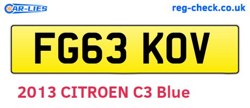 FG63KOV are the vehicle registration plates.