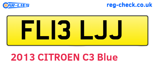 FL13LJJ are the vehicle registration plates.