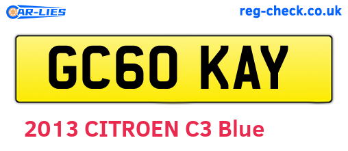 GC60KAY are the vehicle registration plates.