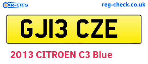 GJ13CZE are the vehicle registration plates.