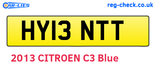 HY13NTT are the vehicle registration plates.