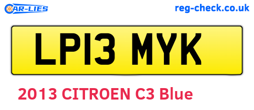 LP13MYK are the vehicle registration plates.