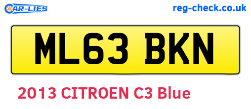 ML63BKN are the vehicle registration plates.