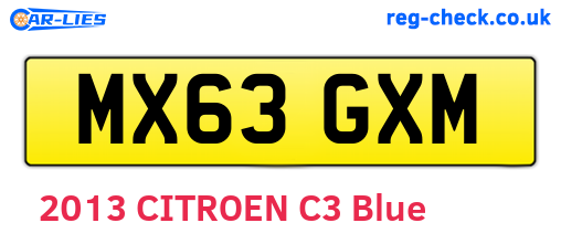 MX63GXM are the vehicle registration plates.