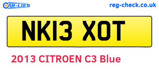 NK13XOT are the vehicle registration plates.