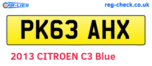 PK63AHX are the vehicle registration plates.