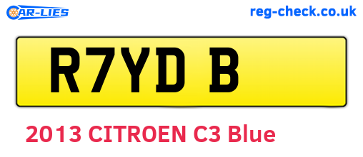 R7YDB are the vehicle registration plates.