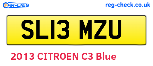 SL13MZU are the vehicle registration plates.