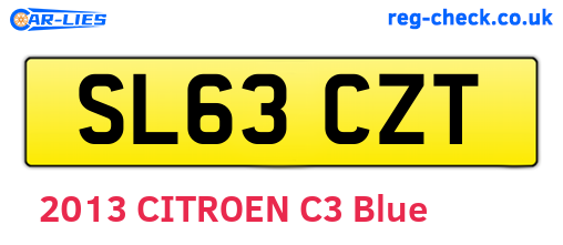 SL63CZT are the vehicle registration plates.