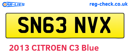 SN63NVX are the vehicle registration plates.