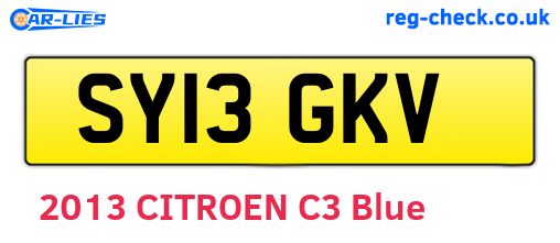 SY13GKV are the vehicle registration plates.