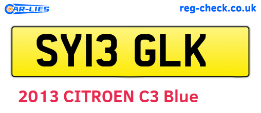 SY13GLK are the vehicle registration plates.
