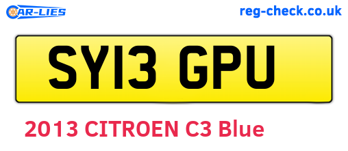 SY13GPU are the vehicle registration plates.
