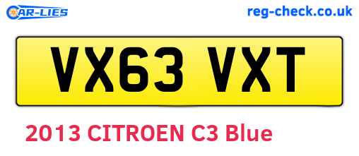 VX63VXT are the vehicle registration plates.