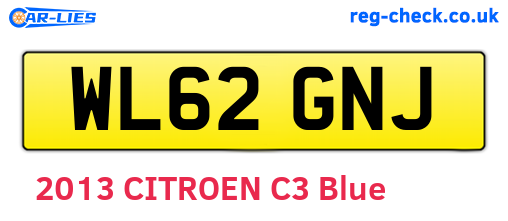 WL62GNJ are the vehicle registration plates.