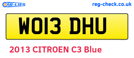 WO13DHU are the vehicle registration plates.