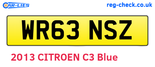 WR63NSZ are the vehicle registration plates.