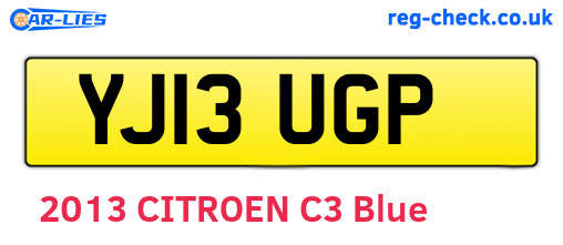 YJ13UGP are the vehicle registration plates.