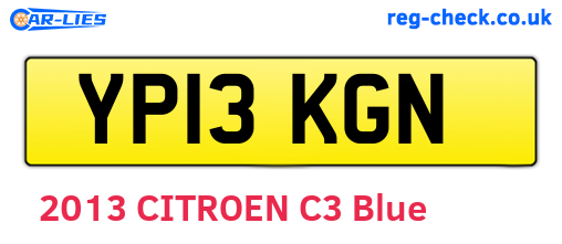 YP13KGN are the vehicle registration plates.