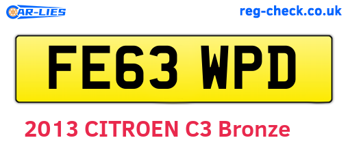 FE63WPD are the vehicle registration plates.