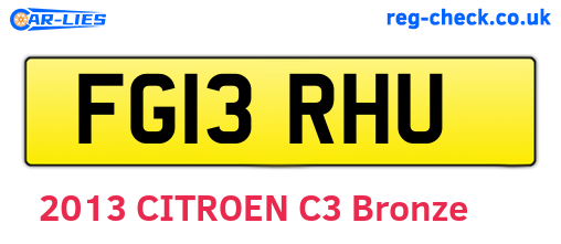 FG13RHU are the vehicle registration plates.