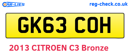 GK63COH are the vehicle registration plates.