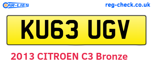 KU63UGV are the vehicle registration plates.