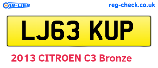 LJ63KUP are the vehicle registration plates.