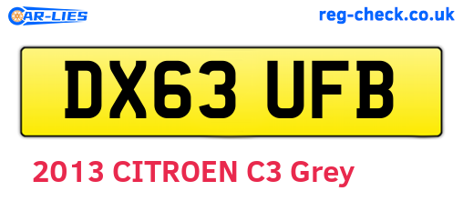 DX63UFB are the vehicle registration plates.