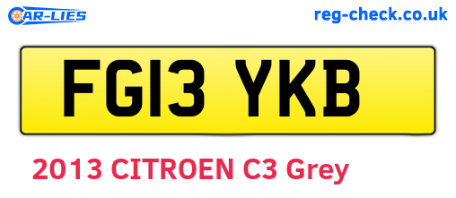 FG13YKB are the vehicle registration plates.