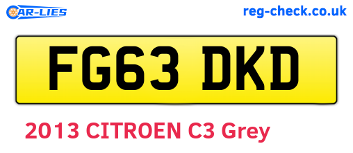 FG63DKD are the vehicle registration plates.