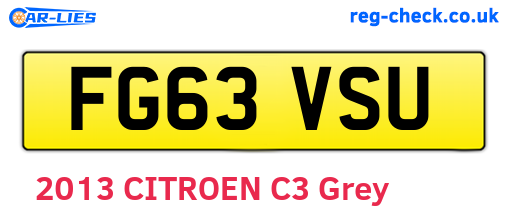 FG63VSU are the vehicle registration plates.