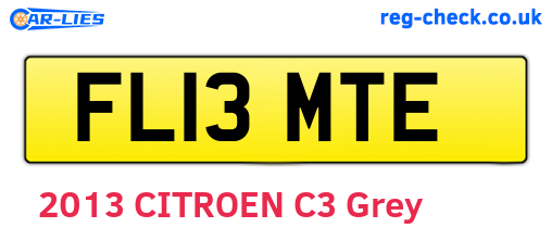 FL13MTE are the vehicle registration plates.