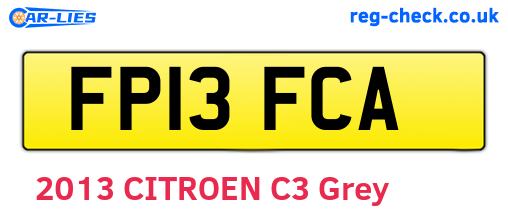 FP13FCA are the vehicle registration plates.