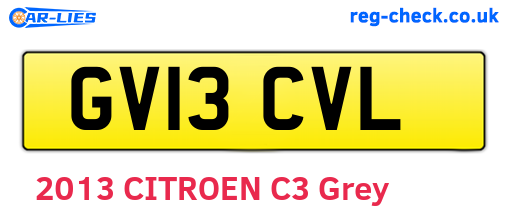 GV13CVL are the vehicle registration plates.